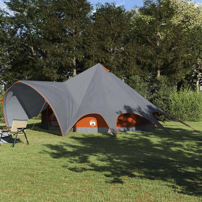 vidaXL Teepee Tent 9-Person 9-Person Grey and Orange - 502 x 502 x 297 cm