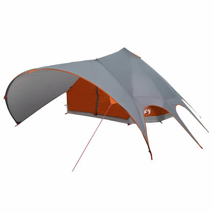 vidaXL Teepee Tent 9-Person 9-Person Grey and Orange - 502 x 502 x 297 cm