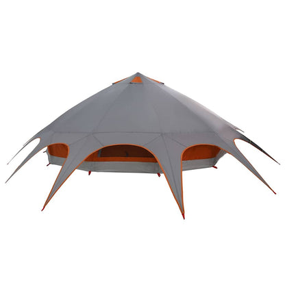 vidaXL Teepee Tent 9-Person 9-Person Grey and Orange - 502 x 502 x 297 cm