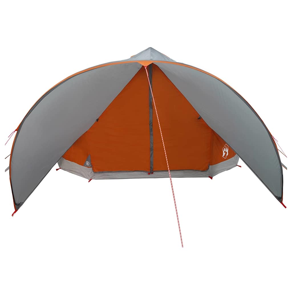 vidaXL Teepee Tent 9-Person 9-Person Grey and Orange - 502 x 502 x 297 cm