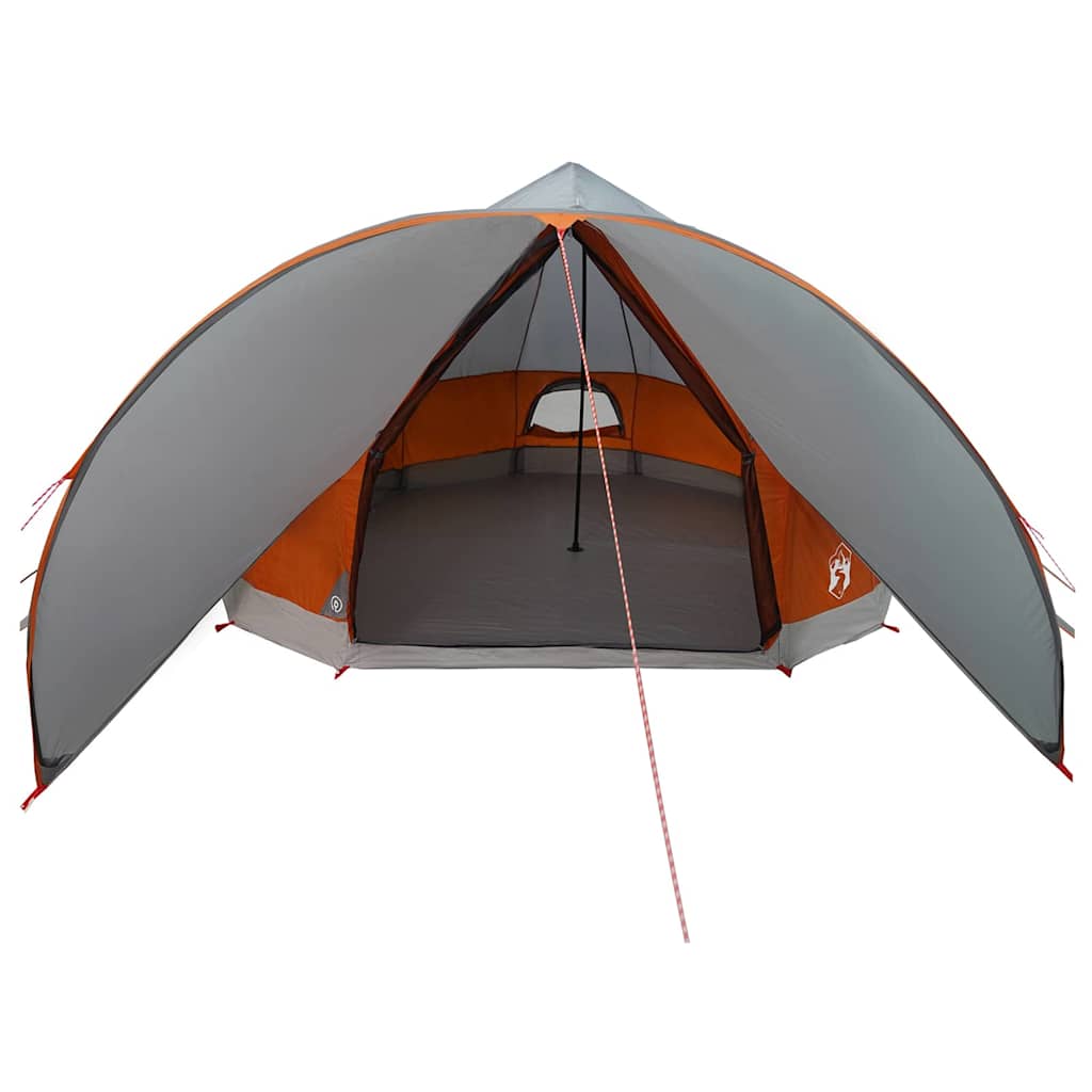 vidaXL Teepee Tent 9-Person 9-Person Grey and Orange - 502 x 502 x 297 cm