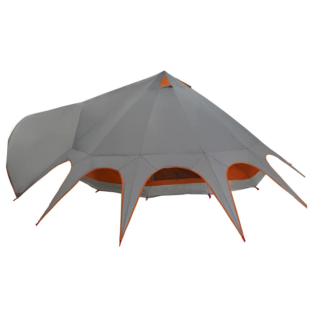 vidaXL Teepee Tent 9-Person 9-Person Grey and Orange - 502 x 502 x 297 cm