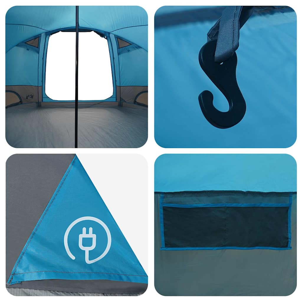 vidaXL Dome Tent 4-Person 4-Person Blue 185T Polyester with PU Coating - 505 x 450 x 248 cm