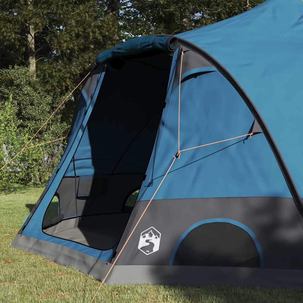 vidaXL Dome Tent 4-Person 4-Person Blue 185T Polyester with PU Coating - 505 x 450 x 248 cm