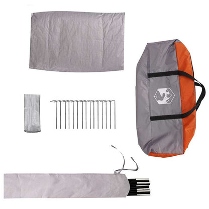 vidaXL Dome Tent 4-Person 4-Person Grey and Orange - 505 x 450 x 248 cm