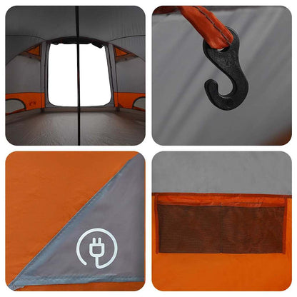vidaXL Dome Tent 4-Person 4-Person Grey and Orange - 505 x 450 x 248 cm