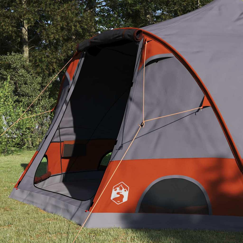 vidaXL Dome Tent 4-Person 4-Person Grey and Orange - 505 x 450 x 248 cm