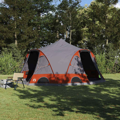 vidaXL Dome Tent 4-Person 4-Person Grey and Orange - 505 x 450 x 248 cm