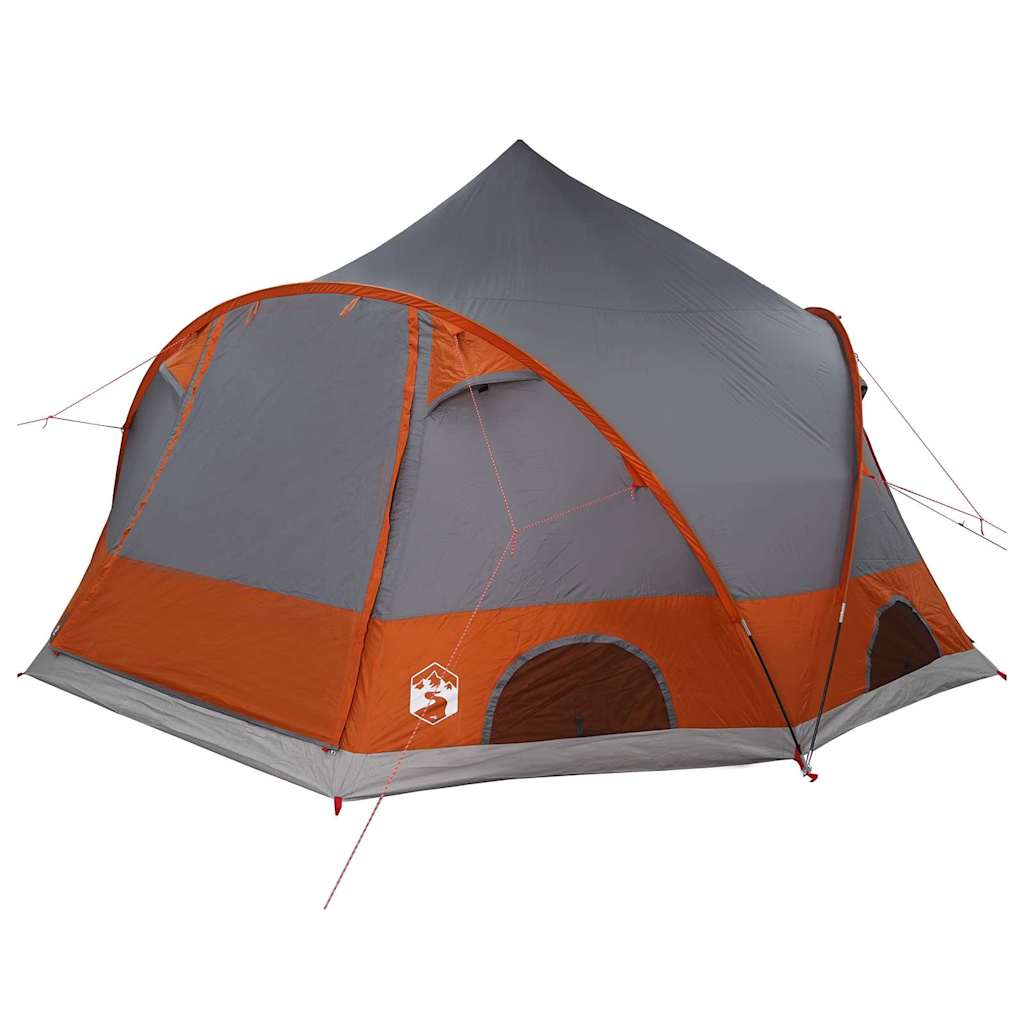 vidaXL Dome Tent 4-Person 4-Person Grey and Orange - 505 x 450 x 248 cm
