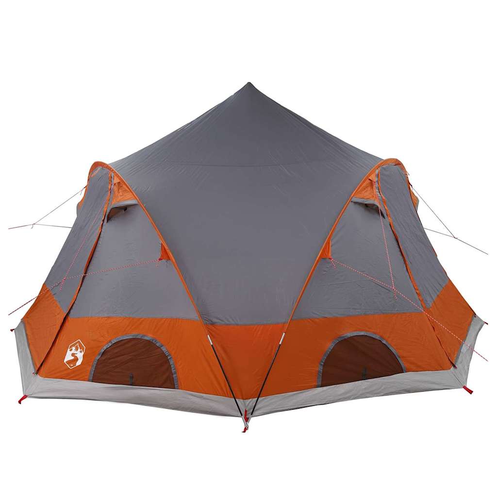 vidaXL Dome Tent 4-Person 4-Person Grey and Orange - 505 x 450 x 248 cm