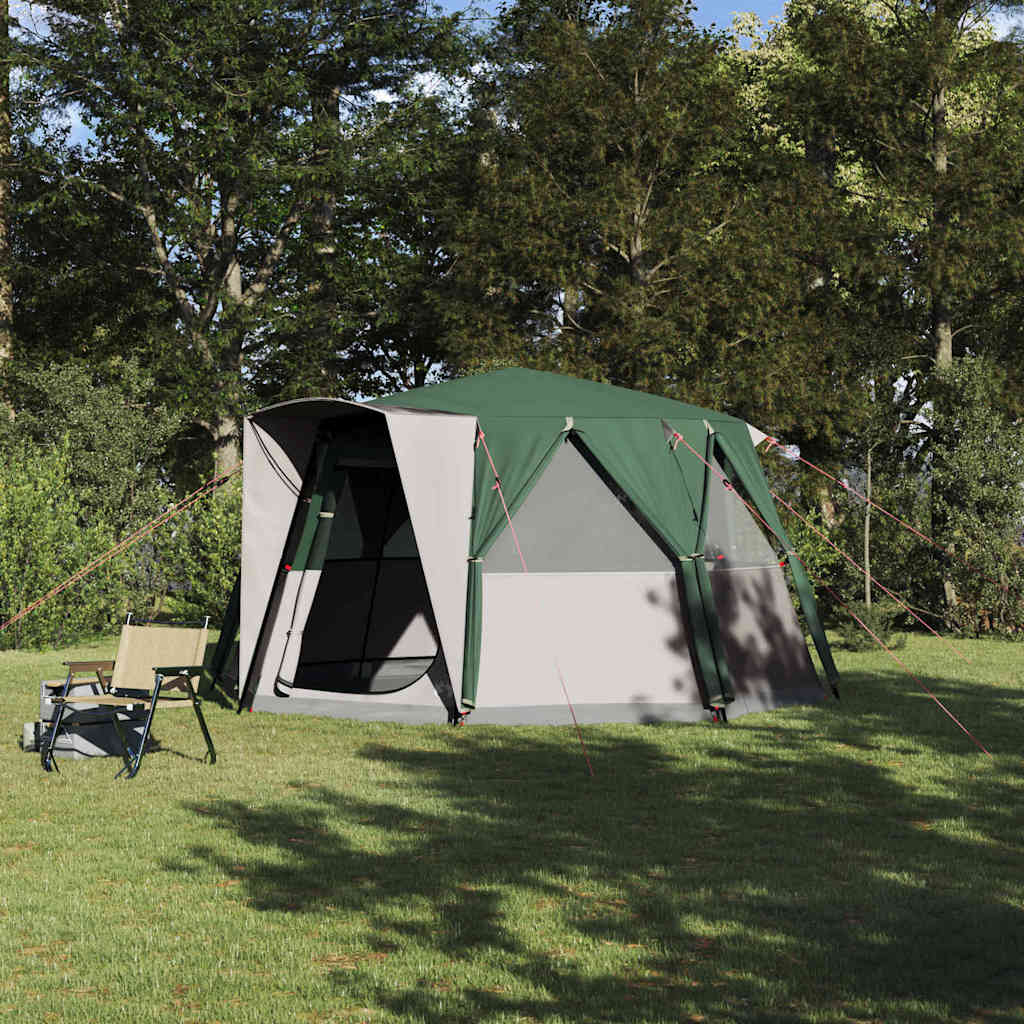 vidaXL Cabin Tent 6-Person with Roof Green 425 x 396 x 222 cm