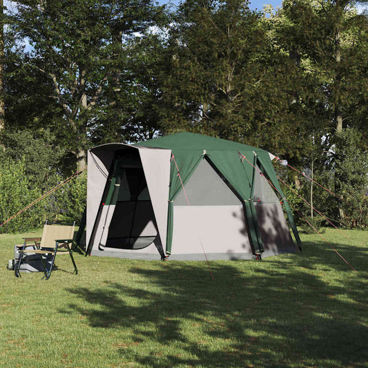vidaXL Cabin Tent 6-Person with Roof Green 425 x 396 x 222 cm