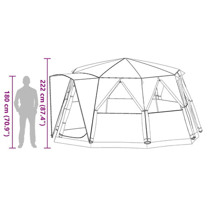 vidaXL Cabin Tent 6-Person with Roof Green 425 x 396 x 222 cm