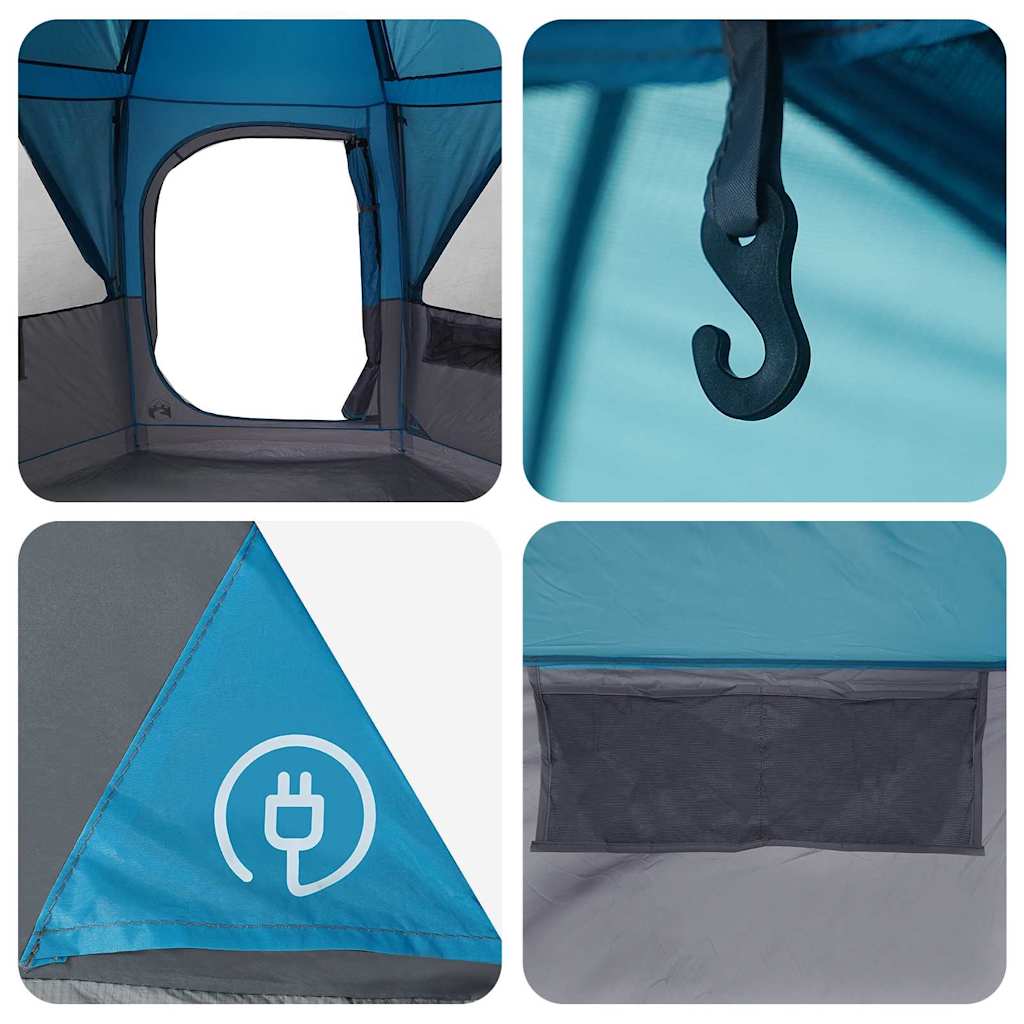 vidaXL Cabin Tent 6-Person with Roof Blue 425 x 396 x 222 cm