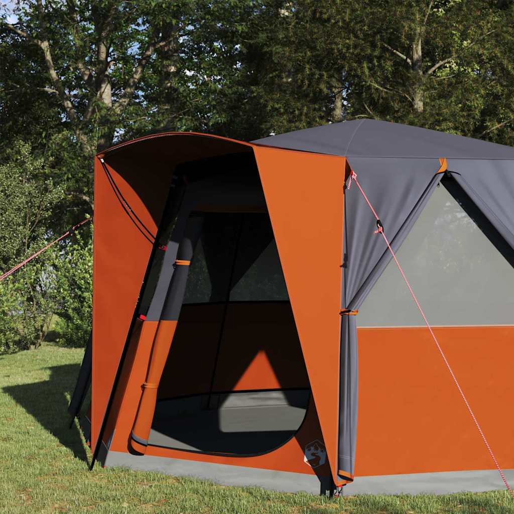 vidaXL Cabin Tent 6-Person Grey and Orange 425 x 396 x 222 cm