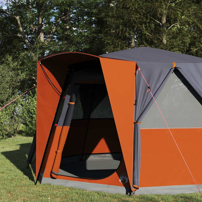 vidaXL Cabin Tent 6-Person Grey and Orange 425 x 396 x 222 cm