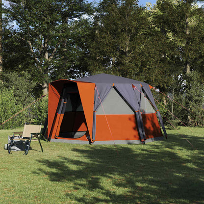 vidaXL Cabin Tent 6-Person Grey and Orange 425 x 396 x 222 cm