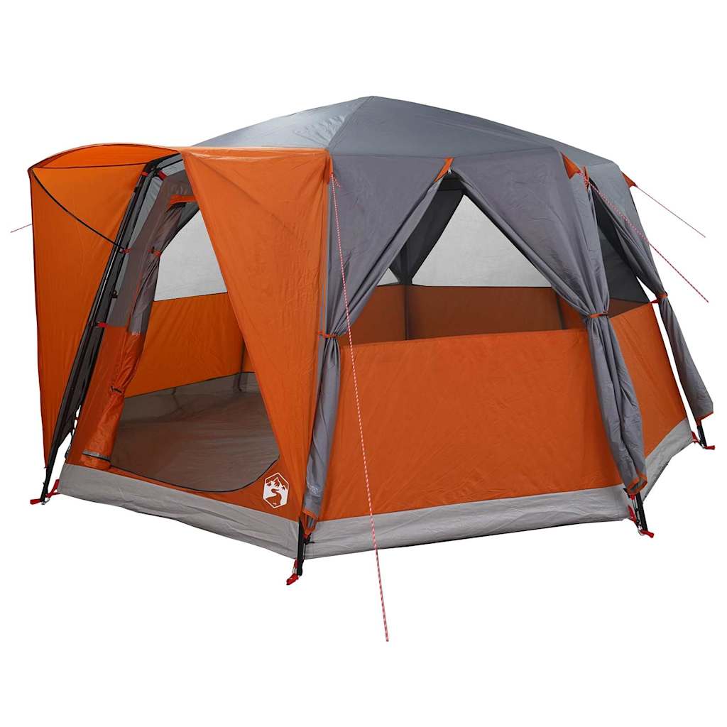 vidaXL Cabin Tent 6-Person Grey and Orange 425 x 396 x 222 cm