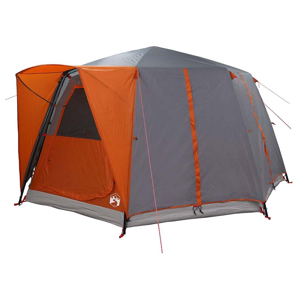 vidaXL Cabin Tent 6-Person Grey and Orange 425 x 396 x 222 cm