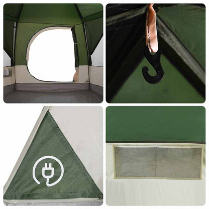 vidaXL Cabin Tent 7-Person 7-Person Green - 400 x 350 x 212 cm