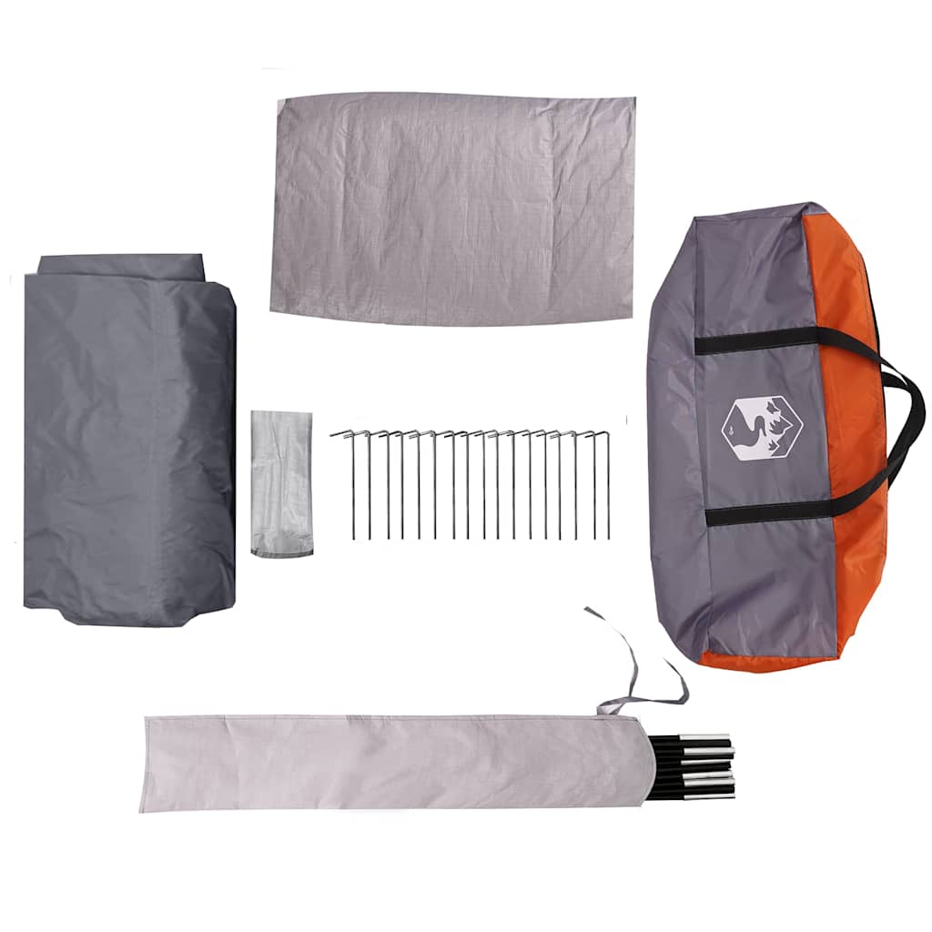 vidaXL Cabin Tent 7-Person 7-Person Grey and Orange - 400 x 350 x 212 cm