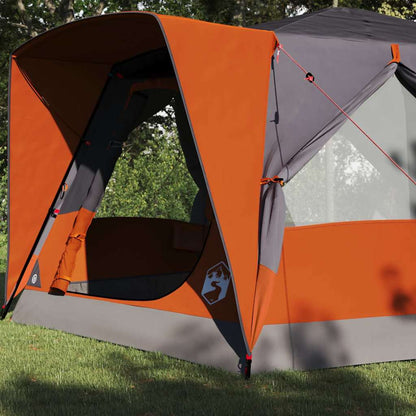 vidaXL Cabin Tent 7-Person 7-Person Grey and Orange - 400 x 350 x 212 cm