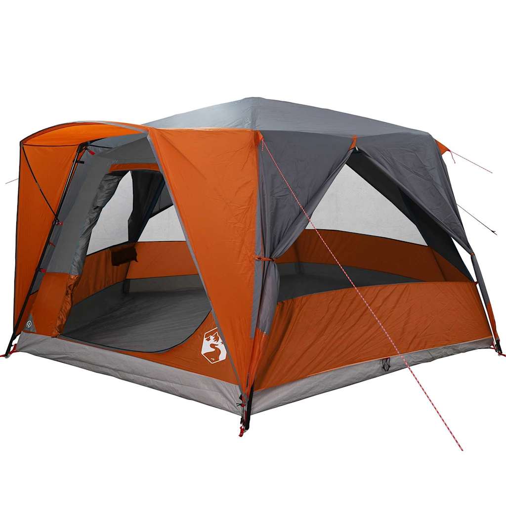 vidaXL Cabin Tent 7-Person 7-Person Grey and Orange - 400 x 350 x 212 cm