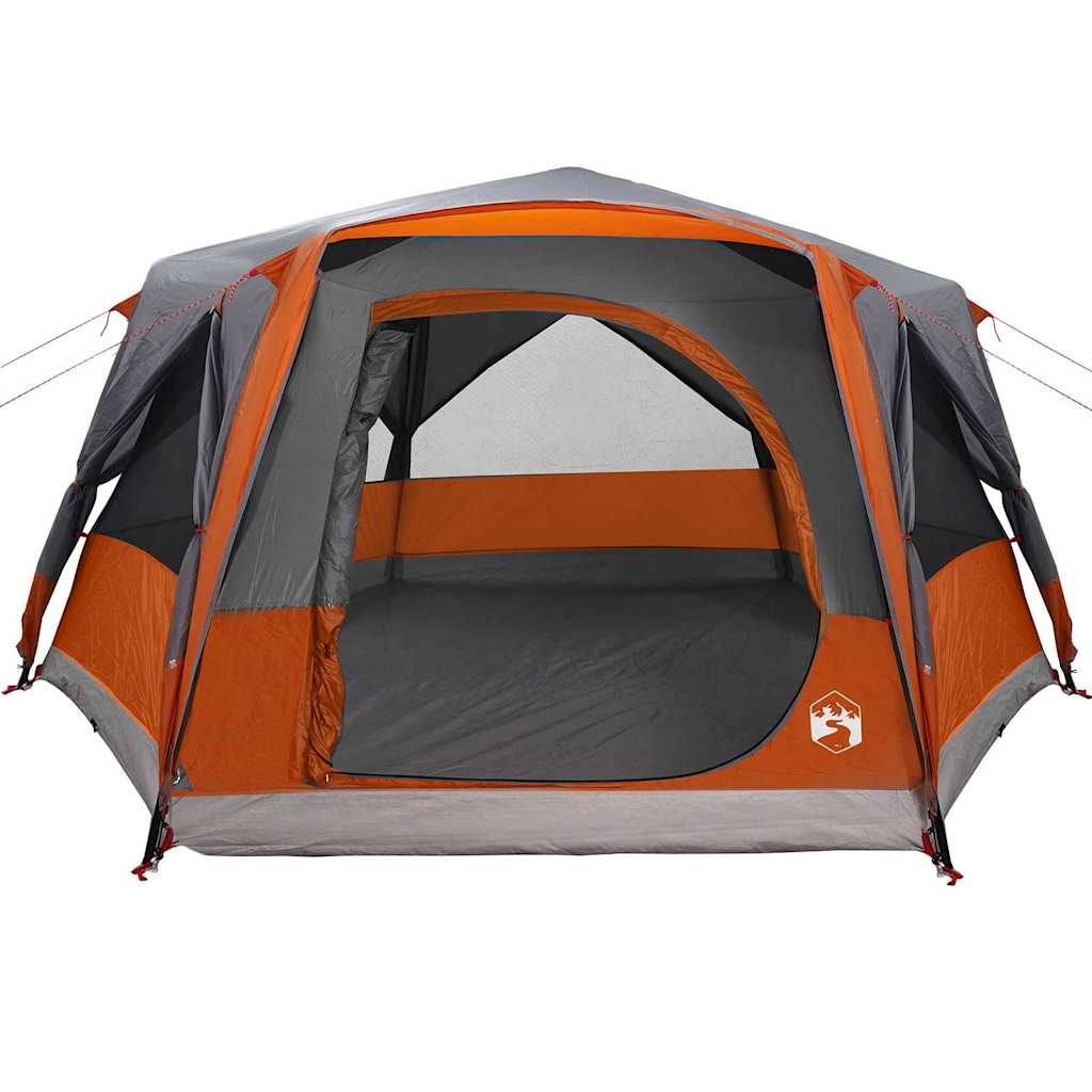 vidaXL Cabin Tent 7-Person 7-Person Grey and Orange - 400 x 350 x 212 cm