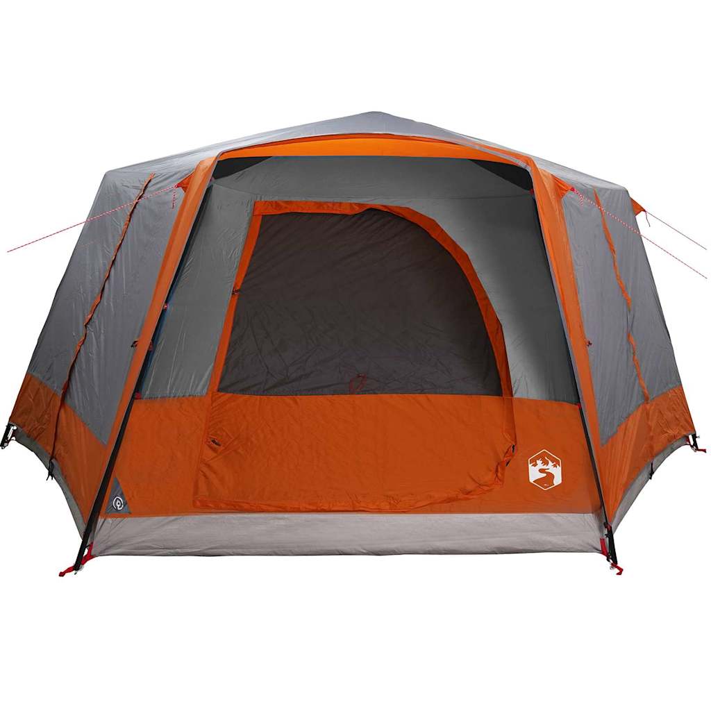 vidaXL Cabin Tent 7-Person 7-Person Grey and Orange - 400 x 350 x 212 cm