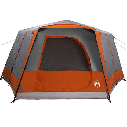 vidaXL Cabin Tent 7-Person 7-Person Grey and Orange - 400 x 350 x 212 cm