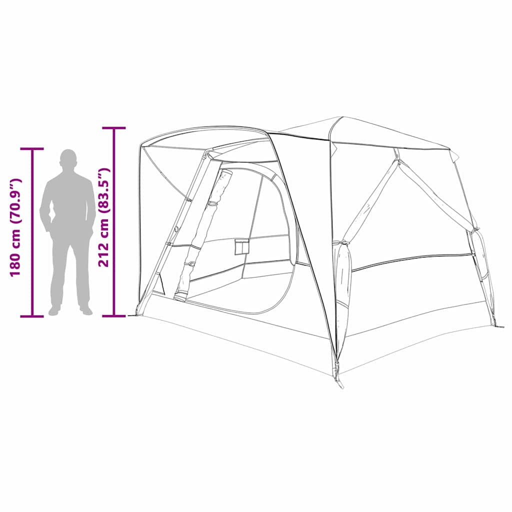 vidaXL Cabin Tent 7-Person 7-Person Grey and Orange - 400 x 350 x 212 cm