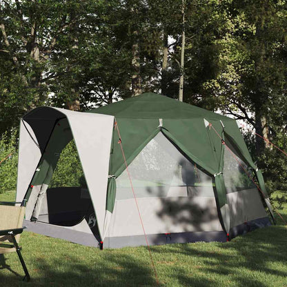 vidaXL Cabin Tent 5-Person Green and White 333 x 317 x 194 cm