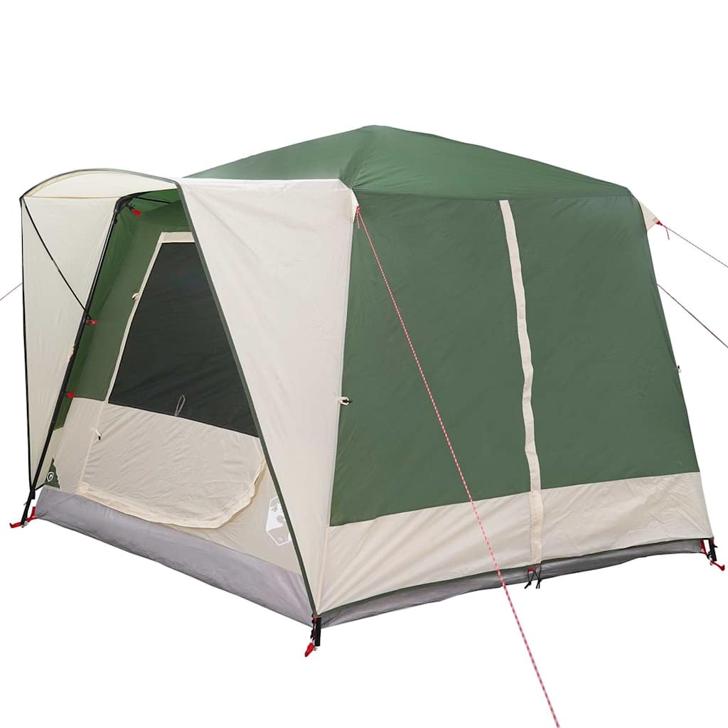 vidaXL Cabin Tent 5-Person Green and White 333 x 317 x 194 cm