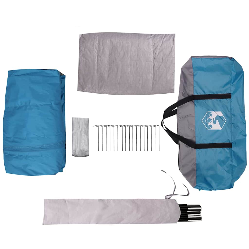 vidaXL Cabin Tent 5-Person with Roof Blue and Grey 333 x 317 x 194 cm
