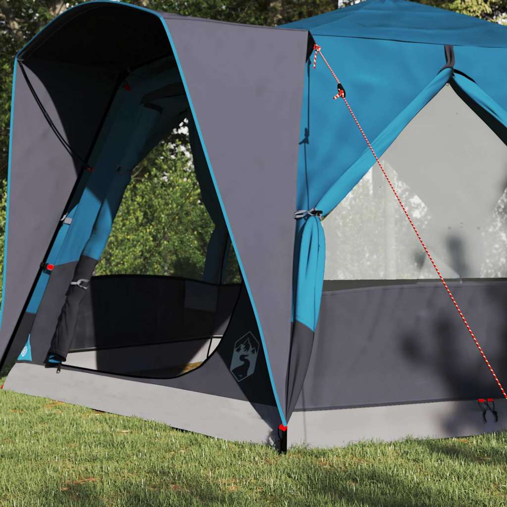 vidaXL Cabin Tent 5-Person with Roof Blue and Grey 333 x 317 x 194 cm