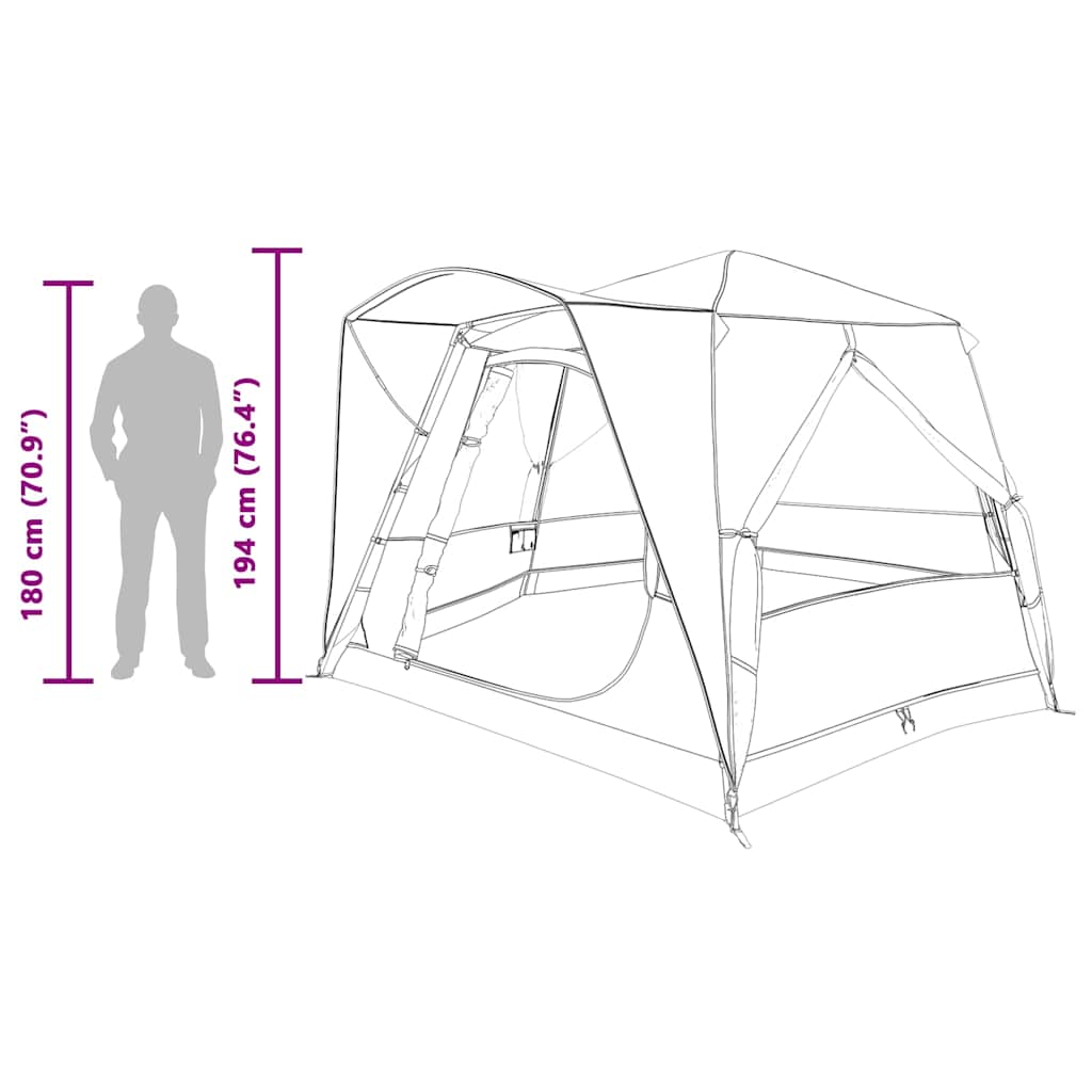 vidaXL Cabin Tent 5-Person Grey and Orange 333 x 317 x 194 cm