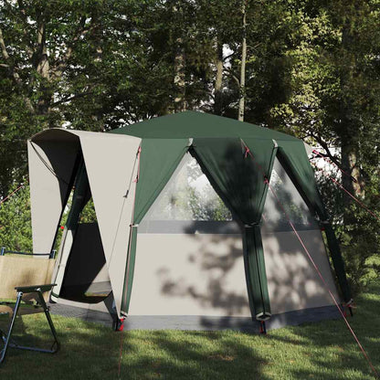 vidaXL Cabin Tent 3-Person Green and White 320 x 320 x 203 cm