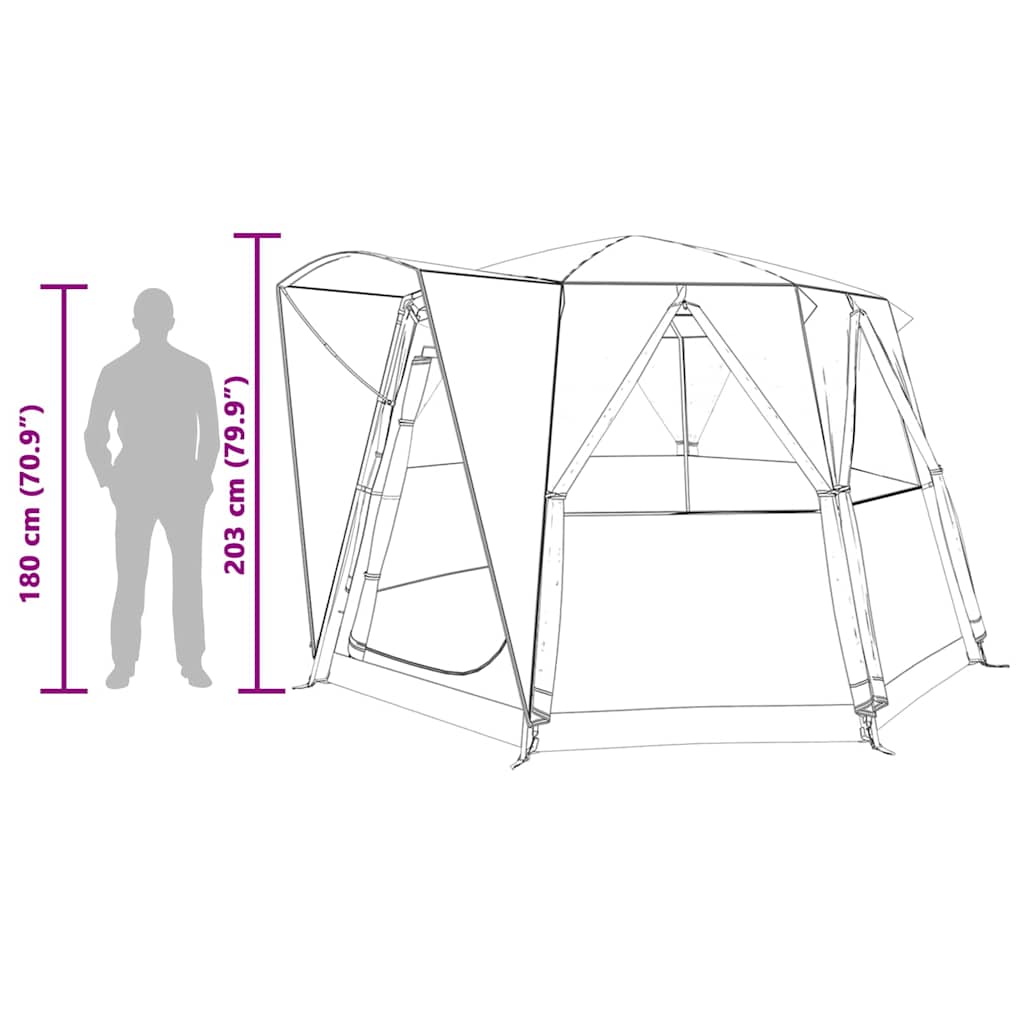 vidaXL Cabin Tent 3-Person Green and White 320 x 320 x 203 cm