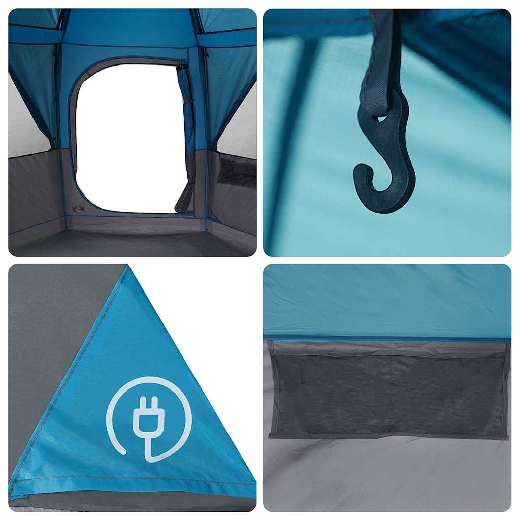 vidaXL Cabin Tent 3-Person with Roof Blue and Grey 320 x 320 x 203 cm