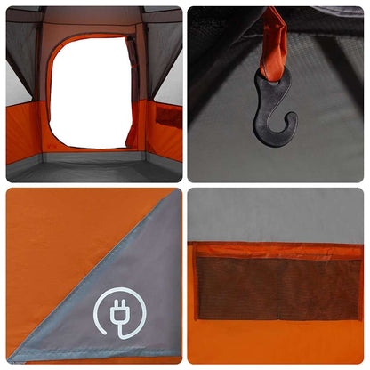 vidaXL Cabin Tent 3-Person Grey and Orange 320 x 320 x 203 cm