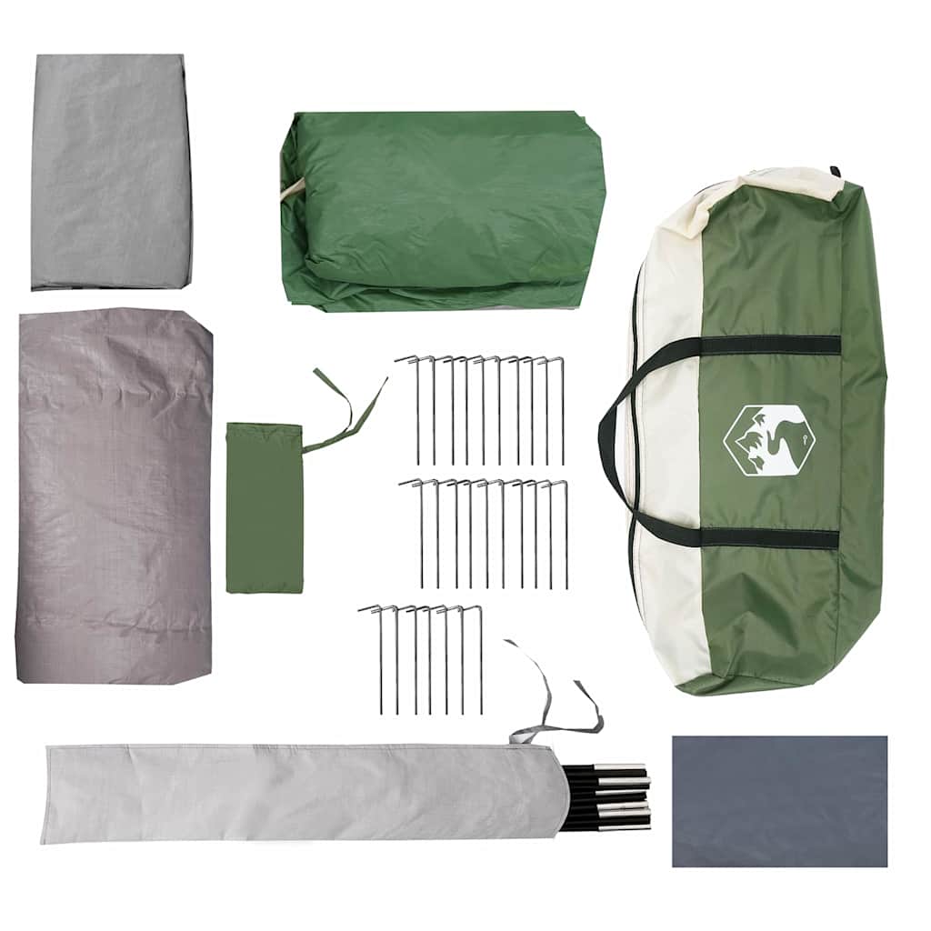 vidaXL Tunnel Tent 4-Person 4-Person Green and White - 740 x 370 x 220 cm