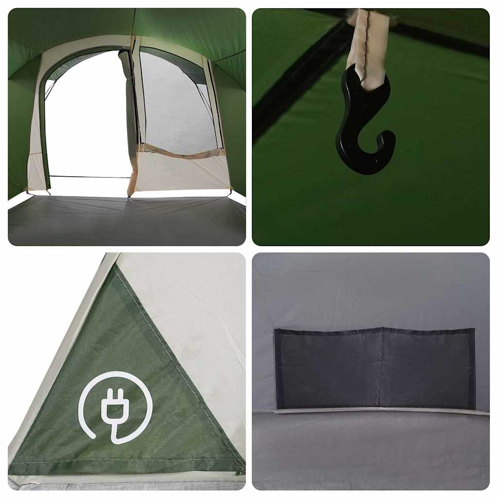 vidaXL Tunnel Tent 4-Person 4-Person Green and White - 740 x 370 x 220 cm