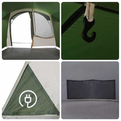 vidaXL Tunnel Tent 4-Person 4-Person Green and White - 740 x 370 x 220 cm