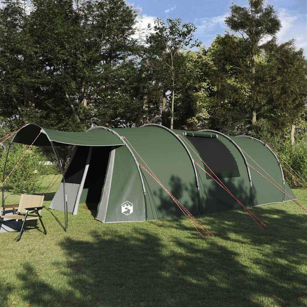 vidaXL Tunnel Tent 4-Person 4-Person Green and White - 740 x 370 x 220 cm