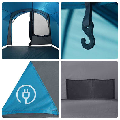 vidaXL Tunnel Tent 4-Person 4-Person Blue and Grey - 740 x 370 x 220 cm