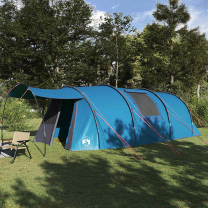 vidaXL Tunnel Tent 4-Person 4-Person Blue and Grey - 740 x 370 x 220 cm