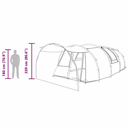 vidaXL Tunnel Tent 4-Person 4-Person Blue and Grey - 740 x 370 x 220 cm