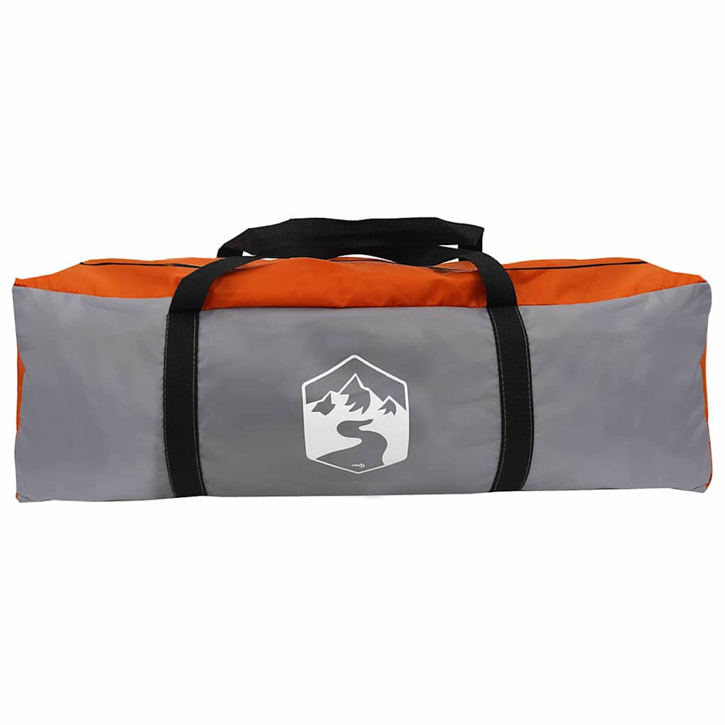 vidaXL Tunnel Tent 4-Person 4-Person Grey and Orange - 740 x 370 x 220 cm