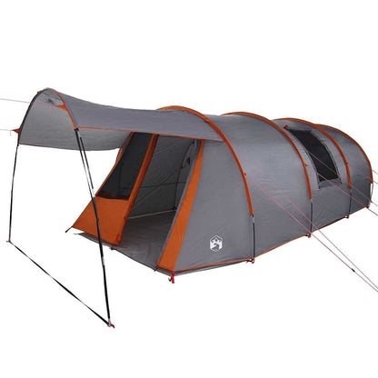 vidaXL Tunnel Tent 4-Person 4-Person Grey and Orange - 740 x 370 x 220 cm