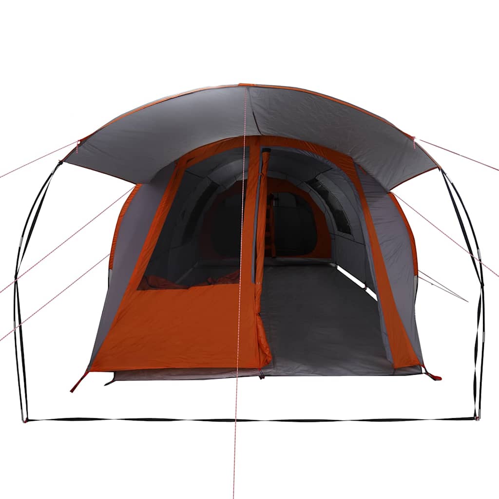 vidaXL Tunnel Tent 4-Person 4-Person Grey and Orange - 740 x 370 x 220 cm